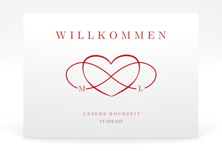 Willkommensschild Poster Infinity 70 x 50 cm Poster rot