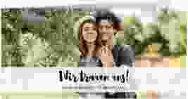 Hochzeitseinladung Mirage lange Klappkarte quer weiss