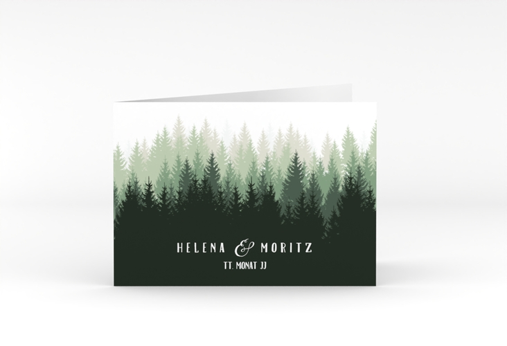 Dankeskarte Hochzeit Forest A6 Klappkarte quer