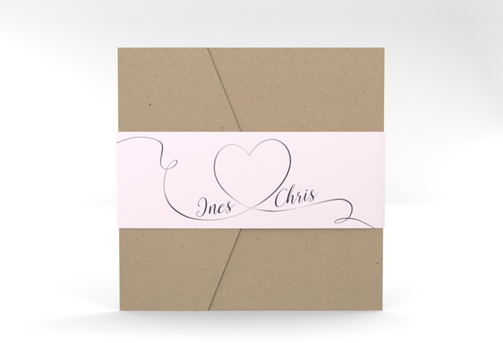 Hochzeitseinladung Dolce Pocketfold rosa