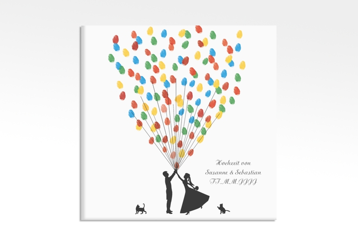 Wedding Tree Leinwand "Ballons Beatrice Cat" (bis 40 Gäste) 30 x 30 cm