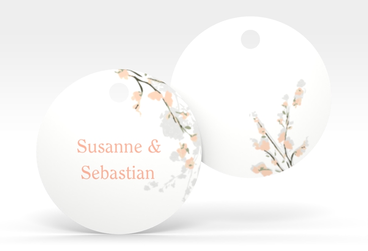 Geschenkanhänger Hochzeit Salerno Geschenkanhänger, rund apricot
