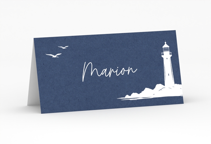 Tischkarte Hochzeit Leuchtturm Tischkarten blau