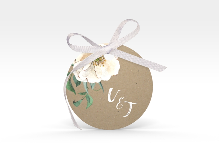 Geschenkanhänger Hochzeit Ivory Geschenkanhänger, rund Kraftpapier