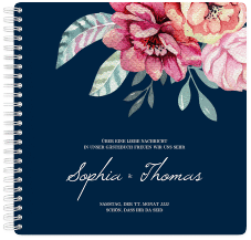 Klick: Details zu Gästebuch Hochzeit "Blooming" anzeigen Gästebuch Hochzeit Blooming Ringbindung blau