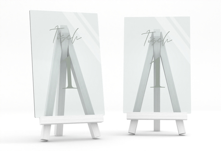 Tischnummer Acryl Hochzeit Day Tischaufsteller Acryl mit Datum im minimalistischen Design
