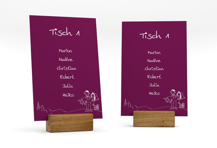 Tischaufsteller Hochzeit Pisa Tischaufsteller pink