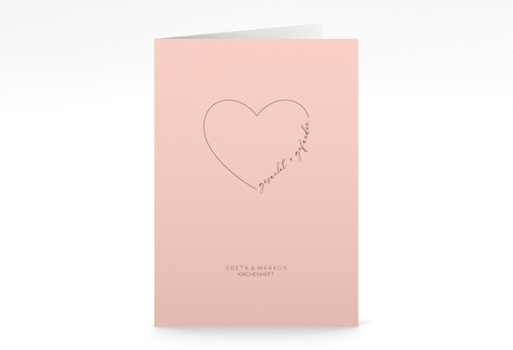 Kirchenheft Hochzeit Lebenstraum A5 Klappkarte hoch rosa hochglanz