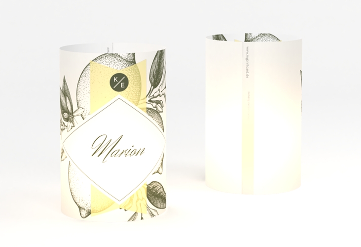 Windlicht Hochzeit Lemon Windlicht mit mediterranem Zitronen-Kupferstich