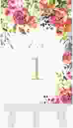 Tischnummer Hochzeit Flowerbomb Tischaufsteller weiss