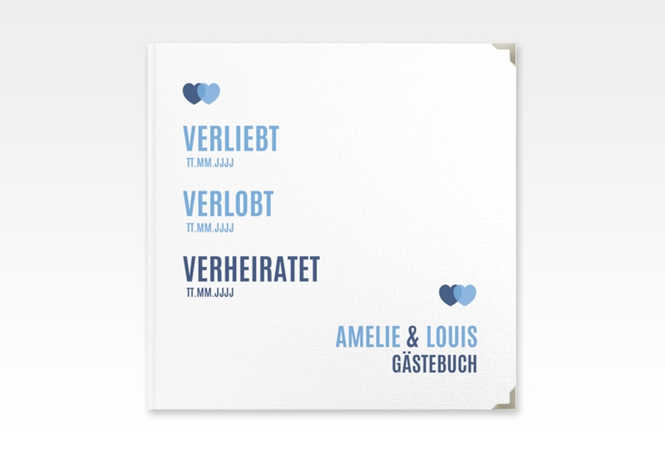Gästebuch Selection Hochzeit Couple Leinen-Hardcover blau
