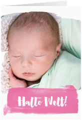 Geburtskarte Artwork A6 Klappkarte hoch pink