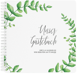Klick: Details zu Gästebuch Hochzeit "Botanic" anzeigen Gästebuch Hochzeit "Botanic" Ringbindung weiss