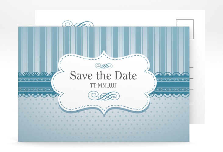Save the Date-Postkarte Geburtstag Heinrich/Henriette A6 Postkarte mit frechen Polka Dots
