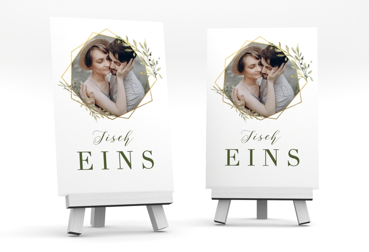 Tischnummer Hochzeit Acacia Tischaufsteller weiss