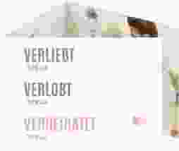 Hochzeitseinladung Couple A6 Doppel-Klappkarte rosa