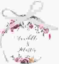 Geschenkanhänger Hochzeit Violett Geschenkanhänger, rund weiss