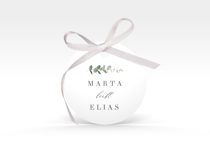 Geschenkanhänger Hochzeit Eukalyptus Geschenkanhänger, rund