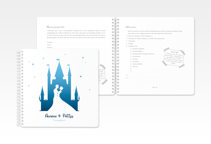 Trautagebuch Hochzeit  Castle Trautagebuch Hochzeit blau
