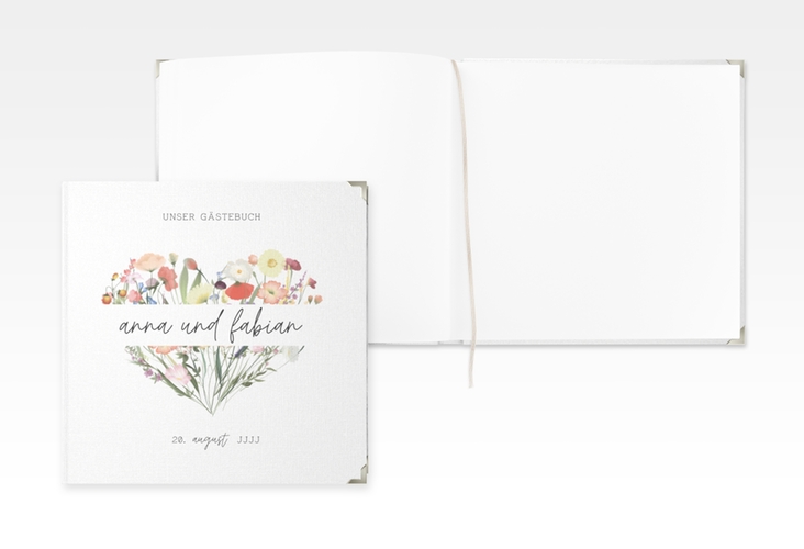 Gästebuch Selection Hochzeit Wildblumenherz Leinen-Hardcover