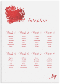 Klick: Details zu Sitzplan Leinwand Hochzeit "Mailand" anzeigen Sitzplan Leinwand Hochzeit "Mailand" 50 x 70 cm Leinwand pink