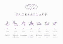 Klick: Details zu Tagesablauf Poster Hochzeit "Infinity" anzeigen Tagesablauf Poster Hochzeit Infinity 70 x 50 cm Poster lila