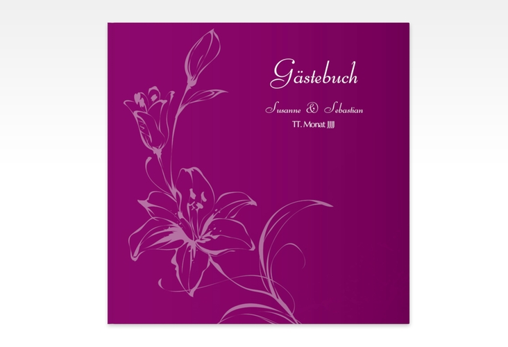 Gästebuch Creation Lille 20 x 20 cm, Hardcover pink romantisch mit Schmetterlingen