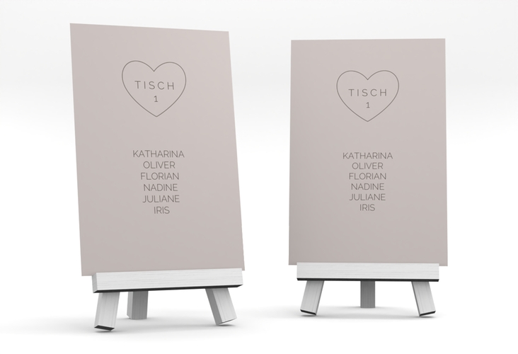 Tischaufsteller Hochzeit Lebenstraum Tischaufsteller grau hochglanz