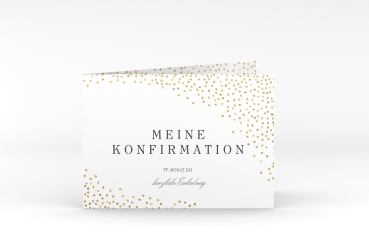 Einladung Konfirmation Glossy A6 Klappkarte quer hochglanz