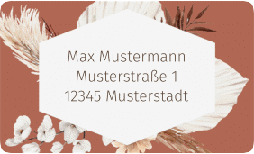 Klick: Details zu Empfängeretikett Hochzeit "Bohemian" anzeigen Empfängeretikett Hochzeit Bohemian 63,5 x 38,1 mm orange