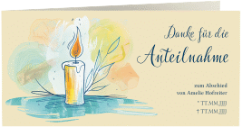 Klick: Details zu Danksagungskarte Trauer "Kerzenlicht" anzeigen Danksagungskarte Trauer "Kerzenlicht"