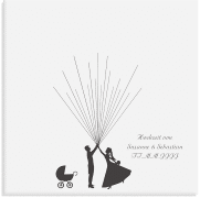 Wedding Tree Leinwand Ballons Beatrice Baby (bis 40 Gäste) 30 x 30 cm