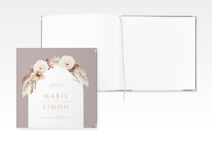 Gästebuch Selection Hochzeit Blumenbogen Leinen-Hardcover flieder