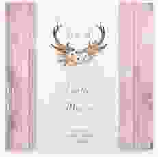 Gästebuch Selection Hochzeit Heimatjuwel Leinen-Hardcover rosa mit Hirschgeweih und Holz-Hintergrund