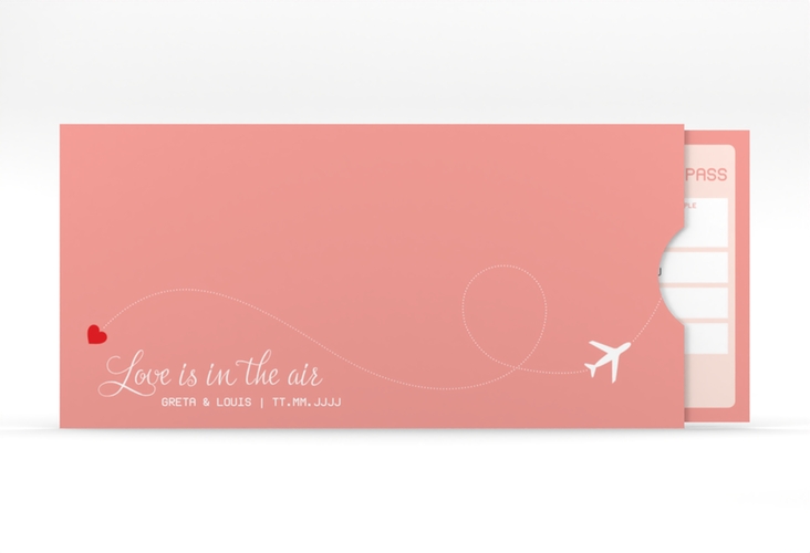 Hochzeitseinladung Weddingpass Einsteckkarte rosa