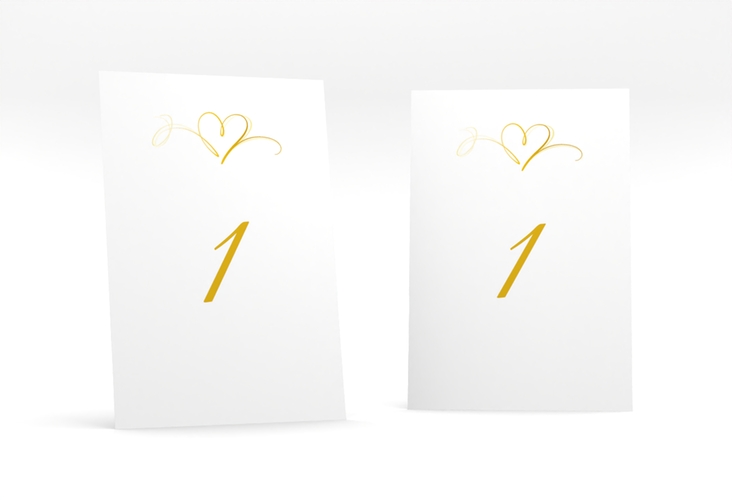 Tischnummer Hochzeit Envie Tischaufsteller gold hochglanz