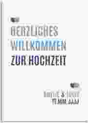 Willkommenschild Hochzeit Couple 50 x 70 cm Leinwand blau