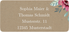 Klick: Details zu Absenderetikett Hochzeit "Blooming" anzeigen Absenderetikett Hochzeit Blooming 45,7 x 21,2 mm Kraftpapier