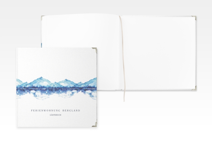 Gästebuch Selection Ferienwohnung Bergland Leinen-Hardcover mit Gebirgslandschaft