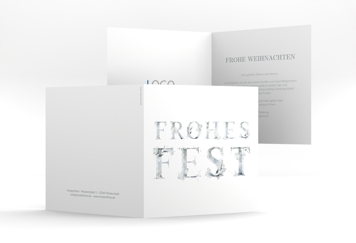 Business-Weihnachtskarte Frostklar quadr. Klappkarte