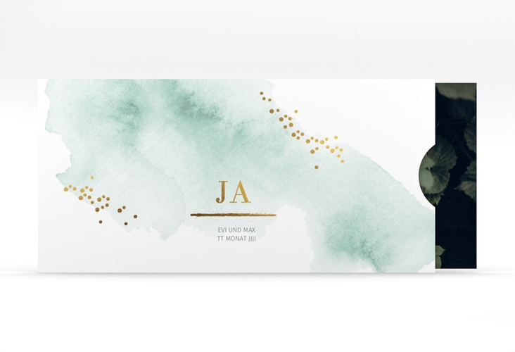 Hochzeitseinladung Pastell Einsteckkarte mint