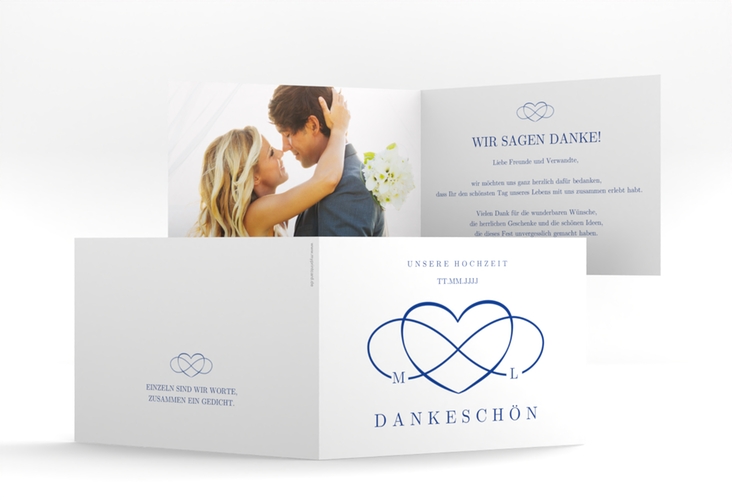Danksagungskarte Hochzeit Infinity A6 Klappkarte quer hochglanz