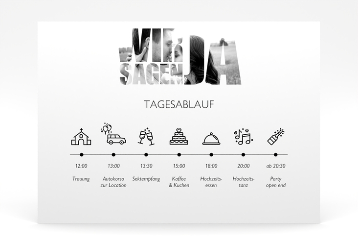 Tagesablauf Poster Hochzeit Letters 70 x 50 cm Poster