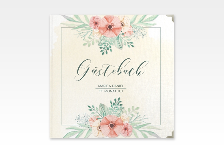Gästebuch Selection Hochzeit Surfinia Leinen-Hardcover apricot