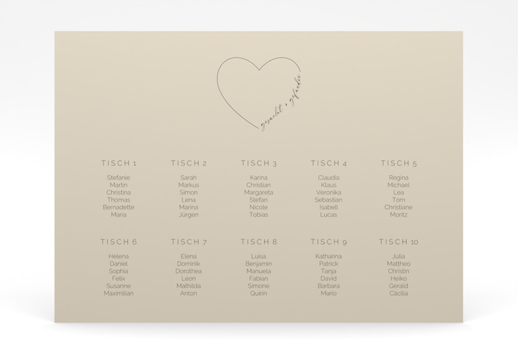 Sitzplan Poster Hochzeit Lebenstraum 70 x 50 cm Poster