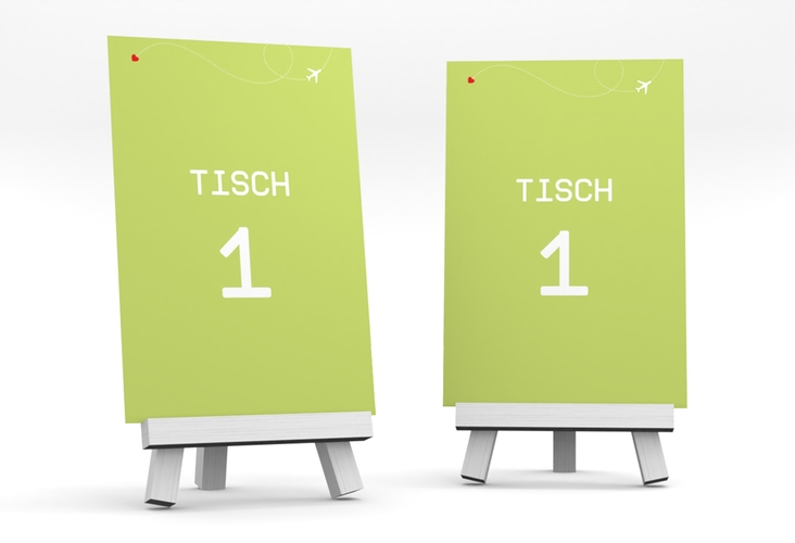 Tischnummer Hochzeit Weddingpass Tischaufsteller gruen