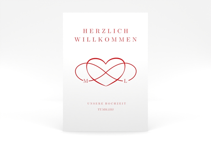Willkommensschild Poster Infinity 50 x 70 cm Poster rot