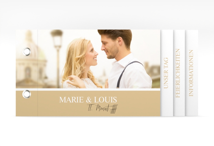 Hochzeitseinladung Balance Booklet beige