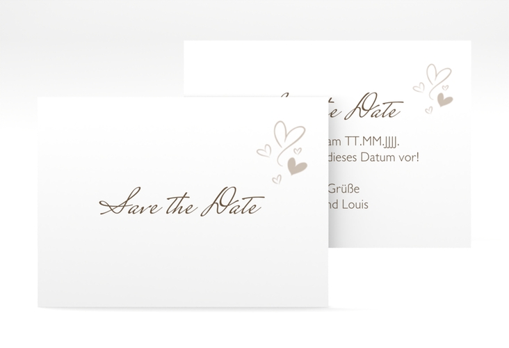 Save the Date-Visitenkarte Purity Visitenkarte quer weiss
