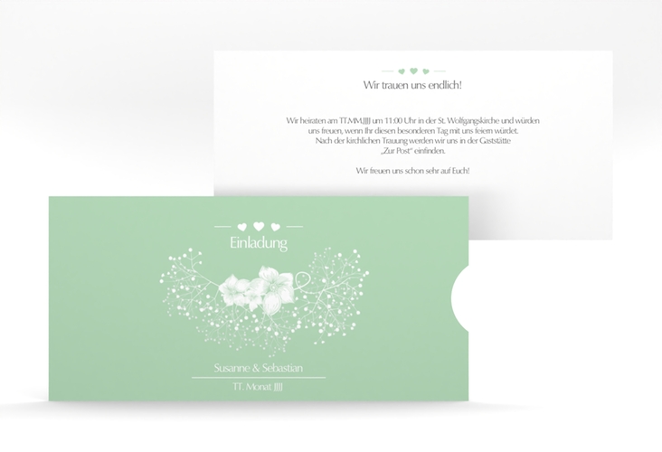 Hochzeitseinladung Jena Einsteckkarte mint